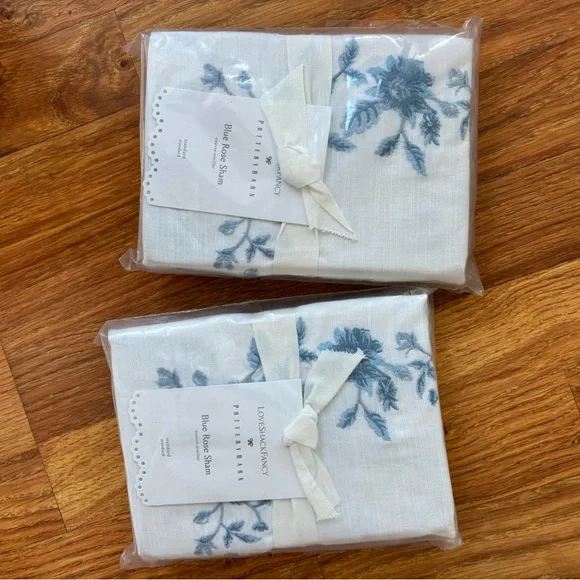 LoveShackFancy Pottery Barn Blue Rose Duvet Cover